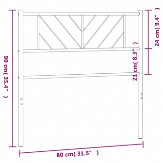 Hoofdbord 75 cm metaal zwart 6