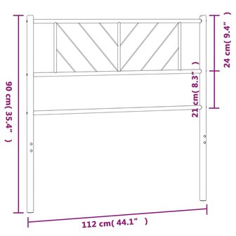 Hoofdbord 107 cm metaal zwart 6