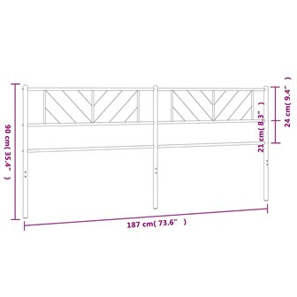 Hoofdbord 180 cm metaal wit 8