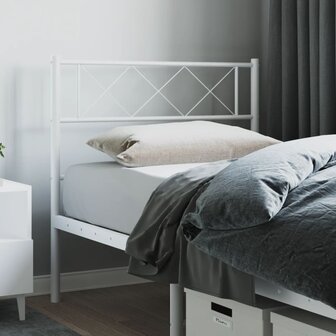 Hoofdbord 75 cm metaal wit 1