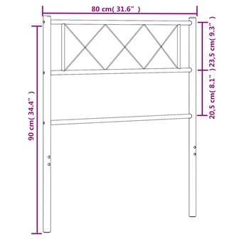 Hoofdbord 75 cm metaal wit 6