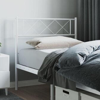 Hoofdbord 90 cm metaal wit 1