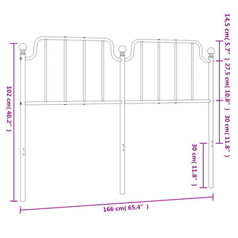 Hoofdbord 160 cm metaal zwart 6