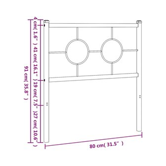 Hoofdbord 75 cm metaal wit 7