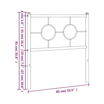 Hoofdbord 80 cm metaal wit 7