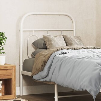 Hoofdbord 75 cm metaal wit 1