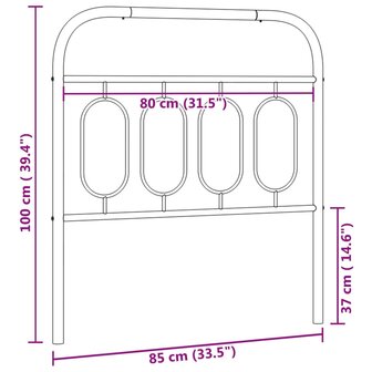 Hoofdbord 80 cm metaal wit 6