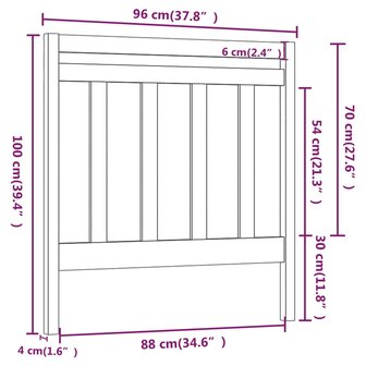 Hoofdbord 96x4x100 cm massief grenenhout 6