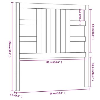 Hoofdbord 96x4x100 cm massief grenenhout 6