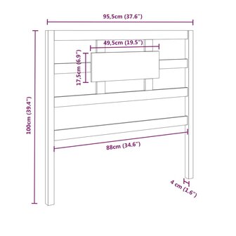 Hoofdbord 95,5x4x100 cm massief grenenhout 6