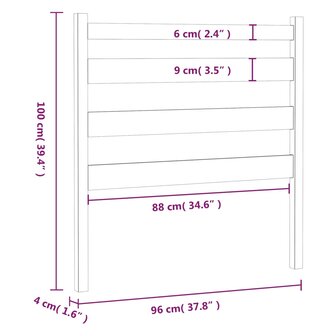 Hoofdbord 96x4x100 cm massief grenenhout 6