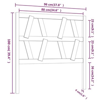 Hoofdbord 96x4x100 cm massief grenenhout wit 6