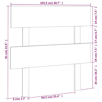 Hoofdbord 103,5x3x81 cm massief grenenhout zwart 6