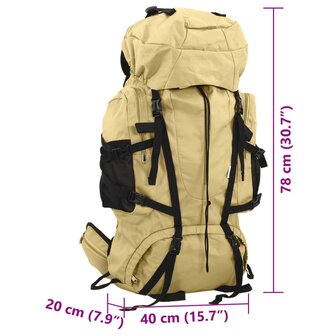 Wandelrugzak 80 L oxford stof kakikleurig 8