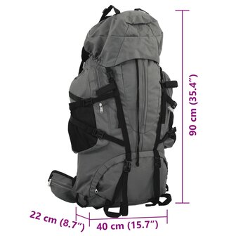 Wandelrugzak 100 L oxford stof grijs 8