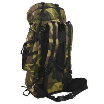 Wandelrugzak 100 L camouflage oxford stof groen 3