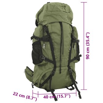 Wandelrugzak 100 L oxford stof legergroen 8