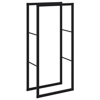 Haardhoutrek 55x30x116 cm staal zwart 2