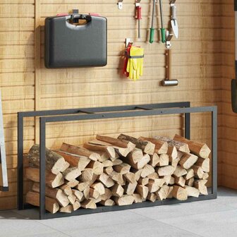 Haardhoutrek 55x30x116 cm staal zwart 4