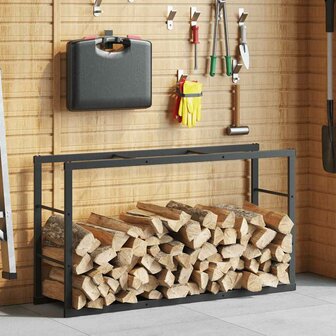 Haardhoutrek 110x30x61 cm staal zwart 4