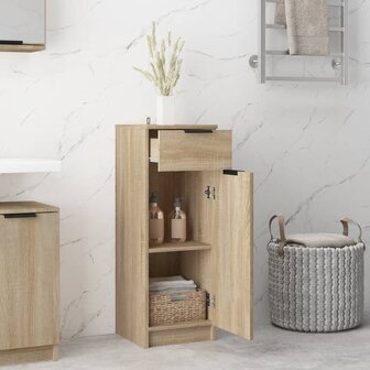 Badkamerkast 32x34x90 cm bewerkt hout sonoma eikenkleurig 3