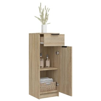 Badkamerkast 32x34x90 cm bewerkt hout sonoma eikenkleurig 5