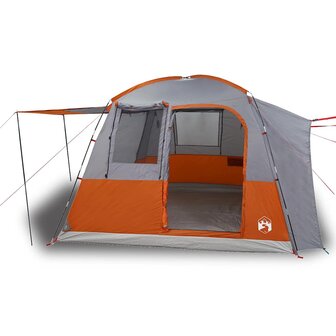 Autotent 4-persoons waterdicht grijs en oranje 2
