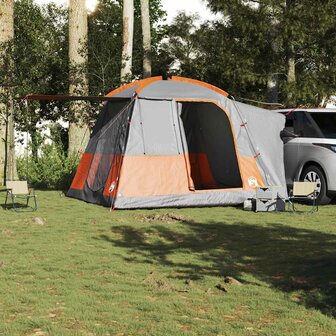 Autotent 4-persoons waterdicht grijs en oranje 3