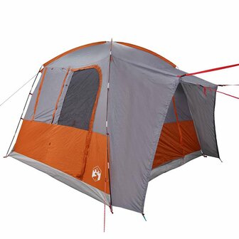 Autotent 4-persoons waterdicht grijs en oranje 5