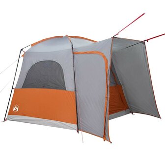 Autotent 4-persoons waterdicht grijs en oranje 5