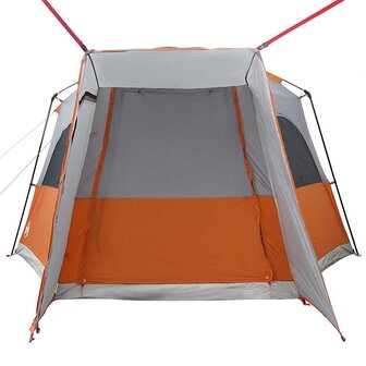 Autotent 4-persoons waterdicht grijs en oranje 8
