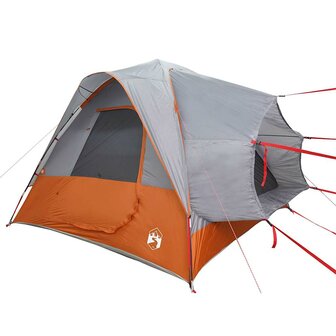 Autotent 4-persoons waterdicht grijs en oranje 5