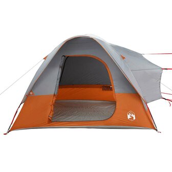 Autotent 4-persoons waterdicht grijs en oranje 7