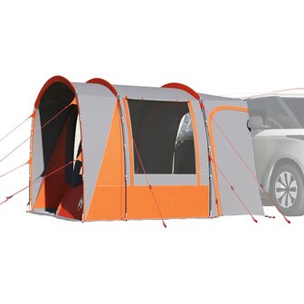 Autotent 4-persoons waterdicht grijs en oranje 1