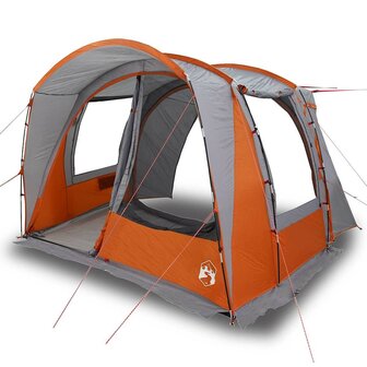 Autotent 4-persoons waterdicht grijs en oranje 2