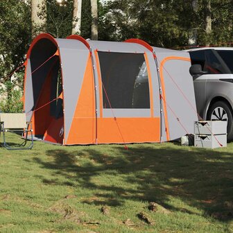 Autotent 4-persoons waterdicht grijs en oranje 3