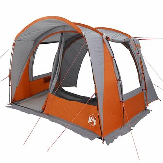 Autotent 4-persoons waterdicht grijs en oranje 4