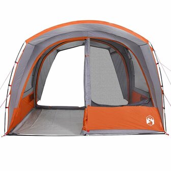 Autotent 4-persoons waterdicht grijs en oranje 5