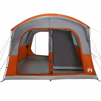 Autotent 4-persoons waterdicht grijs en oranje 6