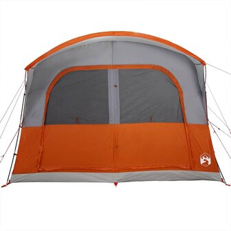 Autotent 4-persoons waterdicht grijs en oranje 7