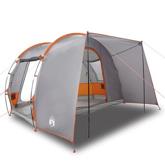 Autotent 2-persoons waterdicht grijs en oranje 2