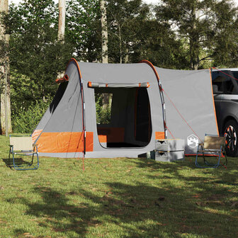 Autotent 2-persoons waterdicht grijs en oranje 4
