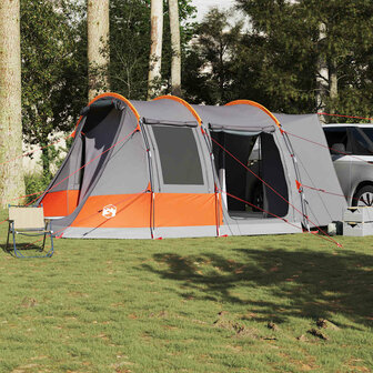 Autotent 2-persoons waterdicht grijs en oranje 3