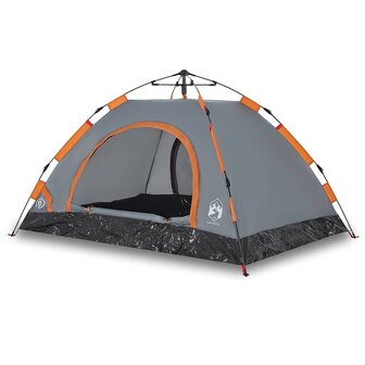 Tent 2-persoons snelontgrendeling grijs en oranje 2