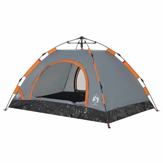 Tent 2-persoons snelontgrendeling grijs en oranje 5