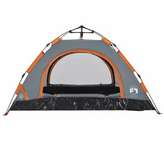 Tent 2-persoons snelontgrendeling grijs en oranje 8