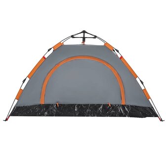 Tent 2-persoons snelontgrendeling grijs en oranje 9