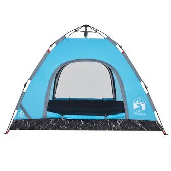 Tent 3-persoons snelontgrendeling blauw 8