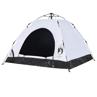 Tent 3-persoons snelontgrendeling verduisterende stof wit 4