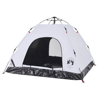 Tent 3-persoons snelontgrendeling verduisterende stof wit 5
